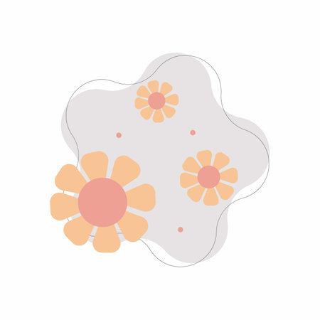 Vector flowers Cute flower elements, pastel colors.のイラスト素材