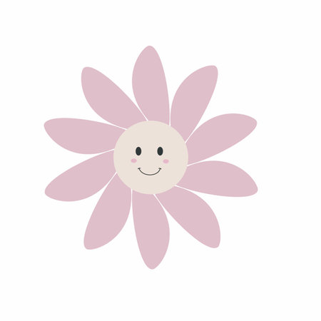 Vector flowers Cute flower elements, pastel colors.のイラスト素材