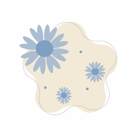 Vector flowers Cute flower elements, pastel colors.のイラスト素材