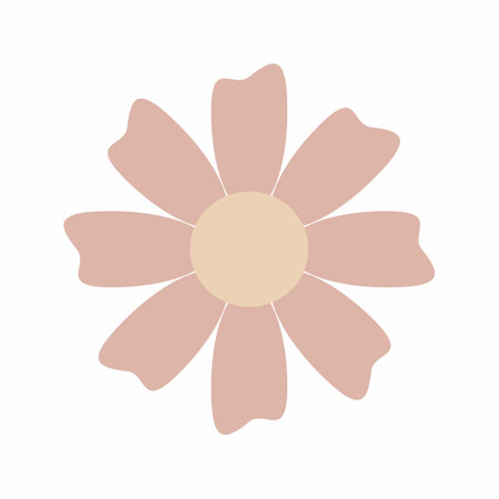Vector flowers Cute flower elements, pastel colors.のイラスト素材