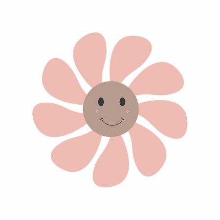 Vector flowers Cute flower elements, pastel colors.のイラスト素材
