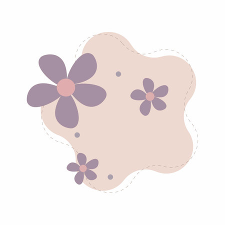 Vector flowers Cute flower elements, pastel colors.のイラスト素材