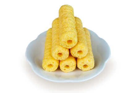 Sweet corn in dish. Thai sweet.の写真素材