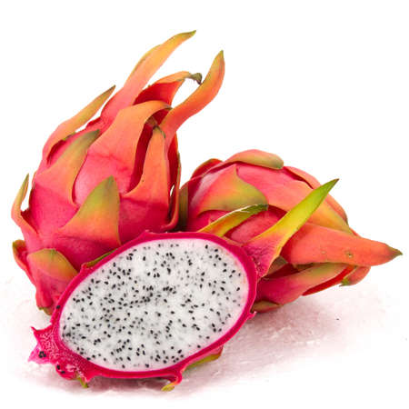 Dragon Fruit isolated against white background.の写真素材