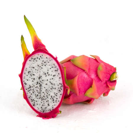 Dragon Fruit isolated against white background.の写真素材