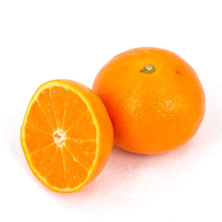 Biopsy of the orange in white backgroundの写真素材