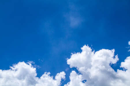 blue sky with white could and sunの写真素材
