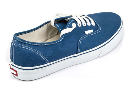 blue shoe on white backgroundの写真素材