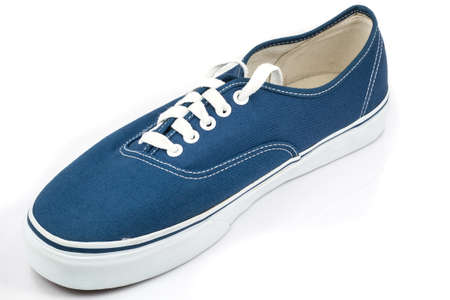 blue shoe on white backgroundの写真素材