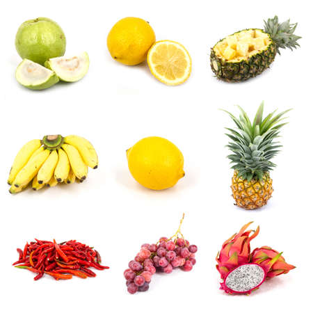 Thai mix fruit in white backgroundの写真素材