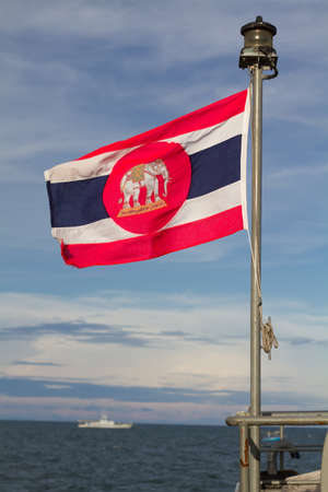 Thai Navy frag on battleshipの写真素材