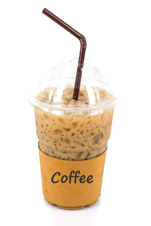 ice coffee on white backgroundの写真素材