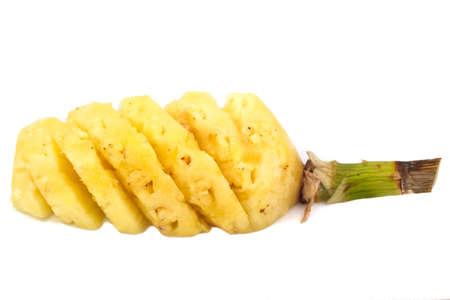 pineapple slices in white backgroundの写真素材