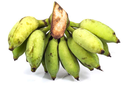 green banana in white backgroundの写真素材