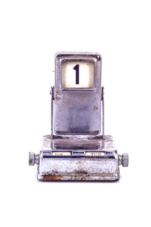 vintage calender in white backgroundの写真素材