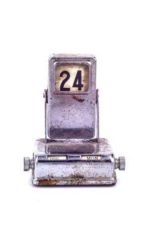 vintage calender in white backgroundの写真素材