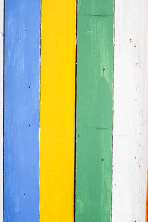 colorfull wood retro wall backgroundの写真素材