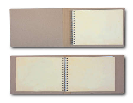 recycle paper note book on white backgroundの写真素材