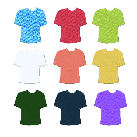T-shirts shaped textile cotton samplesの写真素材