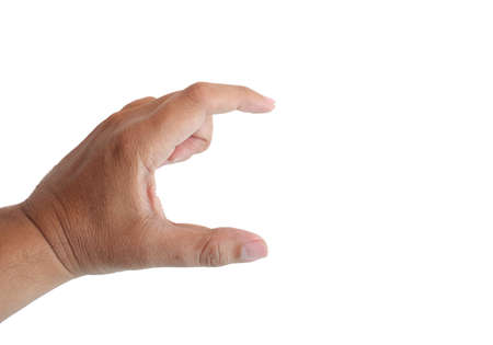 human hand on white backgroundの写真素材