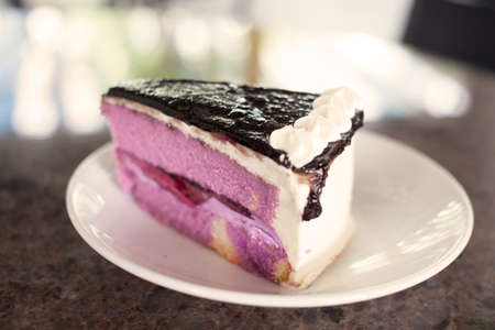 blueberry cake closeupの写真素材