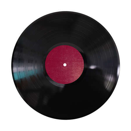 vinyl record on white backgroundの写真素材