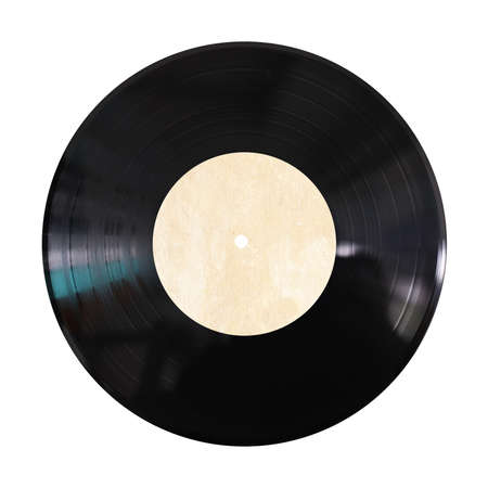 vinyl record on white backgroundの写真素材