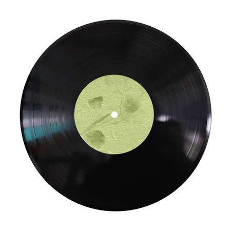 vinyl record on white backgroundの写真素材