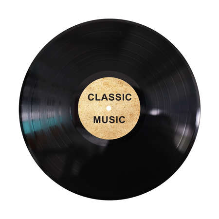 vinyl record on white backgroundの写真素材