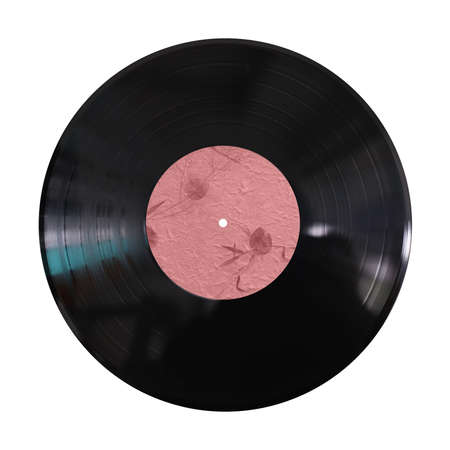 vinyl record on white backgroundの写真素材