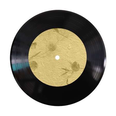 vinyl record on white backgroundの写真素材