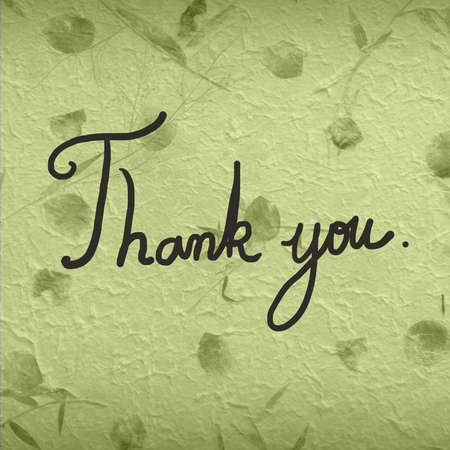 Text Thank you on the Hand made paper from Thailandの写真素材