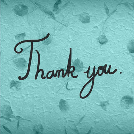Text Thank you on the Hand made paper from Thailandの写真素材