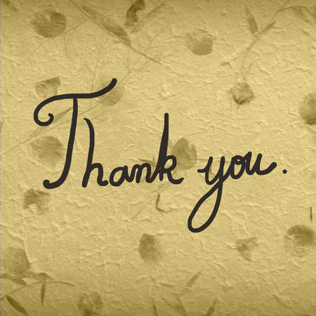 Text Thank you on the Hand made paper from Thailandの写真素材