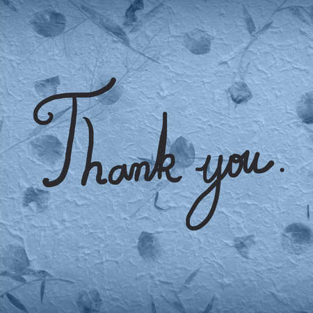 Text Thank you on the Hand made paper from Thailandの写真素材