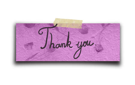 Text Thank you on the Hand made paper from Thailandの写真素材