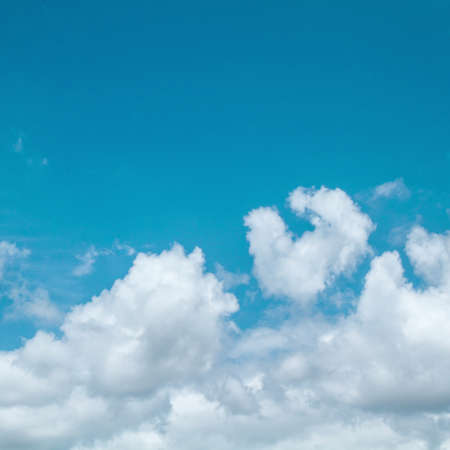 blue sky with white could and sunの写真素材