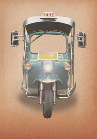 Thai traditional Tuk Tuk in Bangkok of Thailand の写真素材
