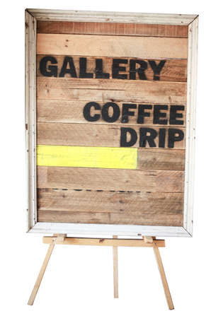 wood sign and text gallery coffee drip inside bannerの写真素材