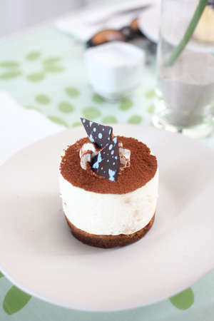 tiramisu cake on the coffee shopの写真素材