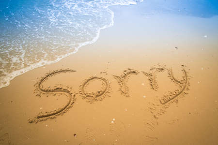 I love you written in a sandy tropical beachの写真素材