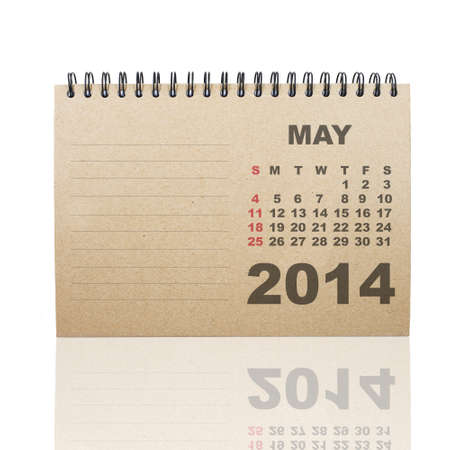 Calendar MAY 2014 on recycle paperの写真素材