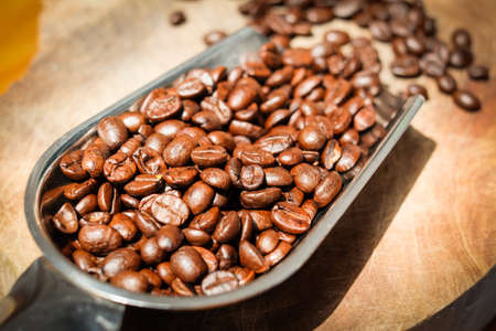 Coffee on grunge wooden の写真素材