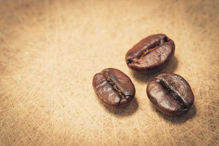 coffee bean on the wood close up