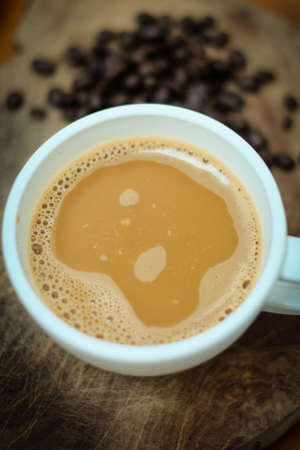 cup of coffee and coffee beanの写真素材