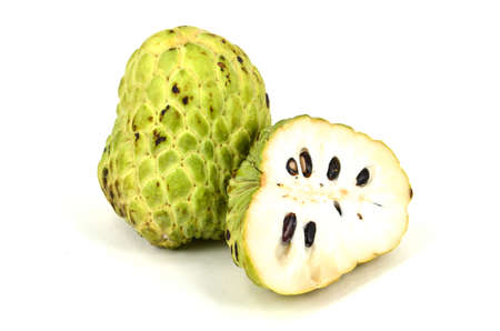 custard apple on white backgroundの写真素材