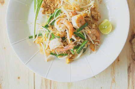 Thai style noodlesの写真素材
