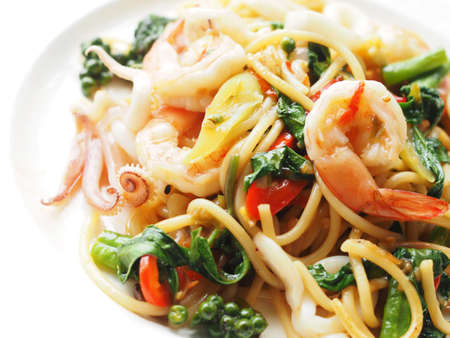 seafood spaghetti Thai food styleの写真素材