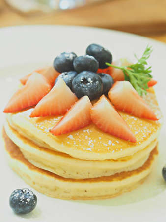 strawberry and blueberry pieの写真素材