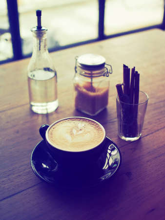 cup of coffee in coffee shop vintage colorの写真素材